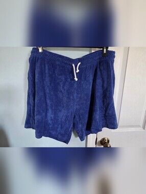 TomboyX Plush Terry Lounge Shorts in Periwinkle Blue Plus Size